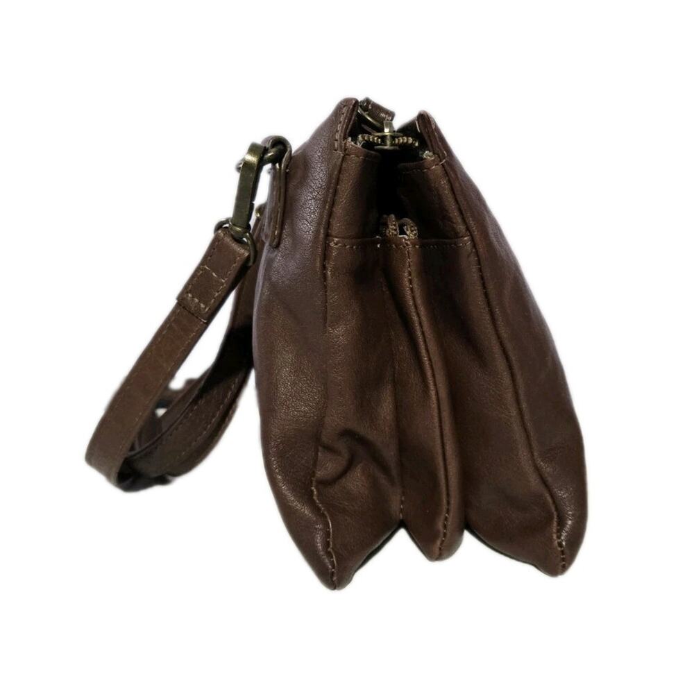 Lucky Brand Genuine Leather Purse Shoulder Bag Crossbody Wristlet - Picture 3 of 12